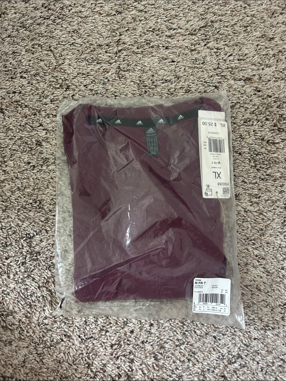 NWT adidas Aeroready Maroon Short Sleeve Tee
